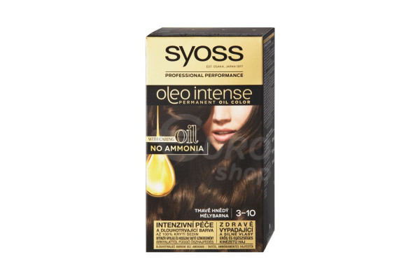 Barva na vlasy Syoss Oleo Intense 50ml Tmavě hnědý 3-10