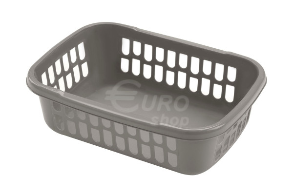 PVC košík Unihouse 39x28x16cm - stříbrný