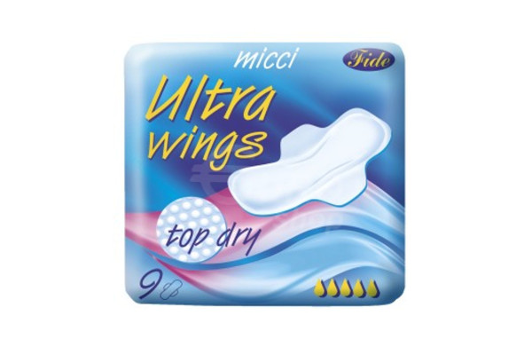 Dámské vložky Micci Normal Wings Top Dry 9ks s křidélky