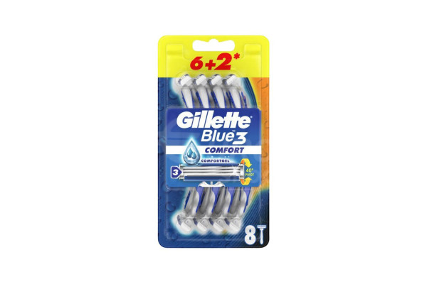 Holítka Gillette Blue3 COMFORT 6+2ks - jednorázová